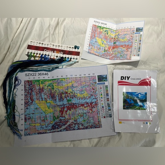 DIY Cross Stitch Kit - Quiet Town- Stamped 11 Count - Size: 36*46cm - Picture 2 of 3